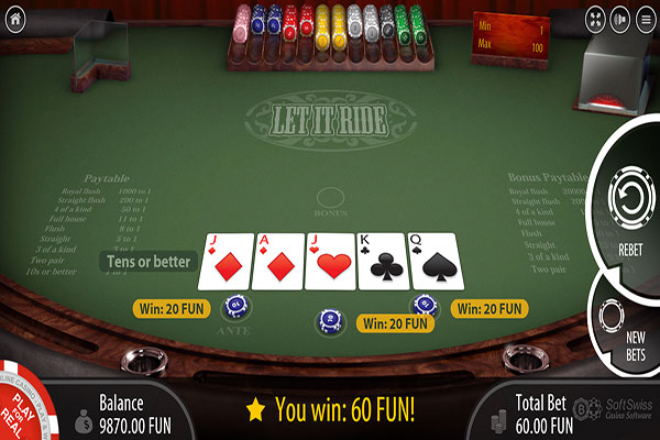 The Basics of Let it Ride Bonus Poker, How to Play